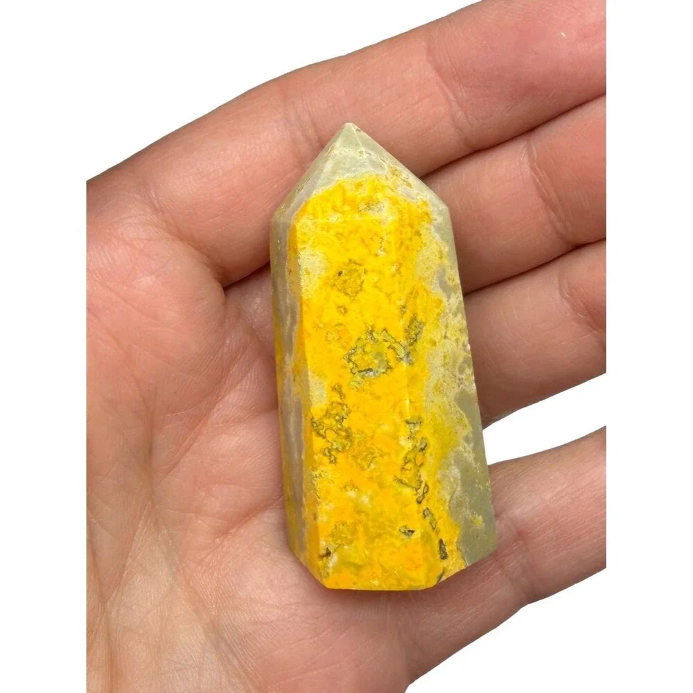 Bumblebee Jasper Tower Crystal Stone Decor Gift Yellow